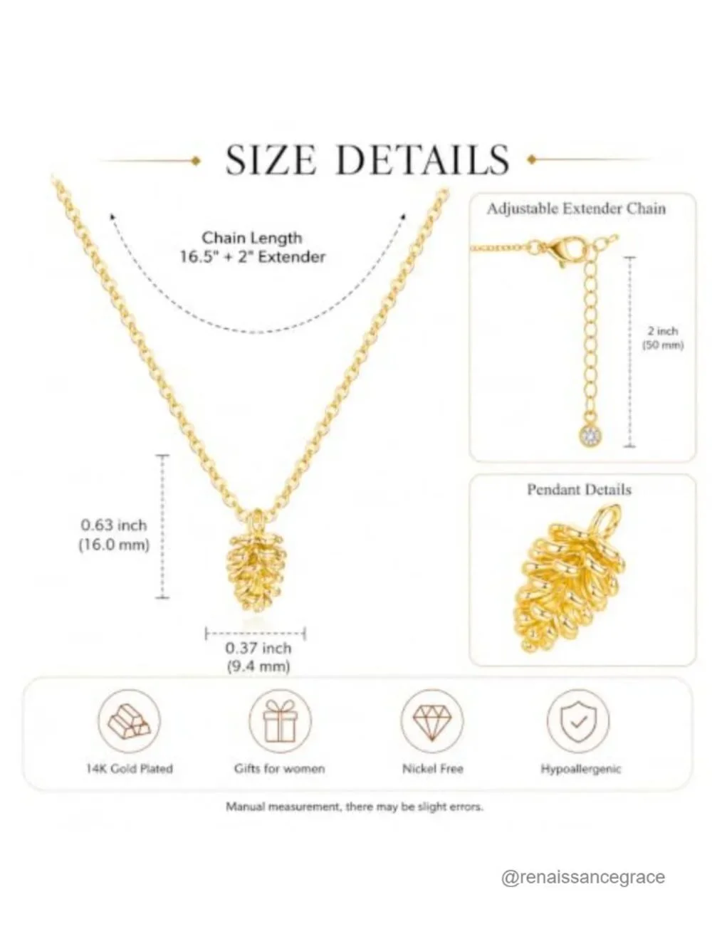 14K Gold Plated Woodland Pendant Necklace Dainty Nature Jewelry Gift